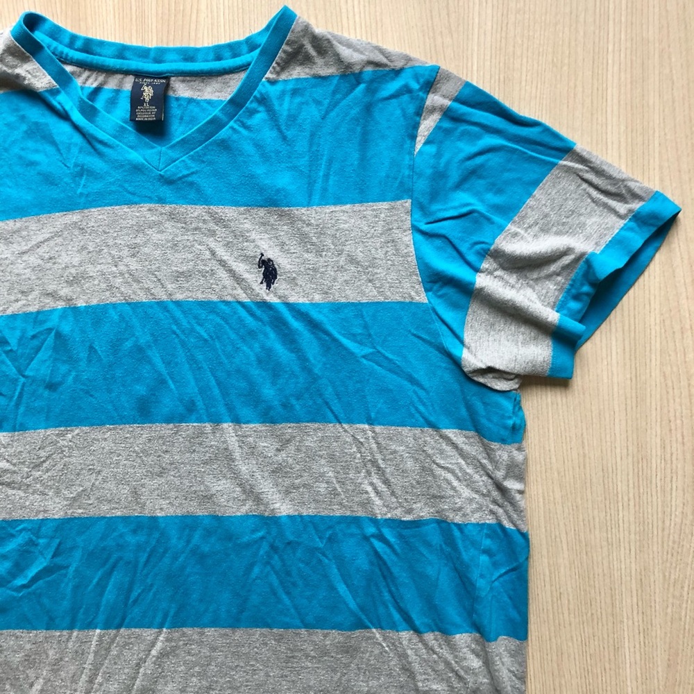 US Polo ASSN Striped V Neck T Shirt